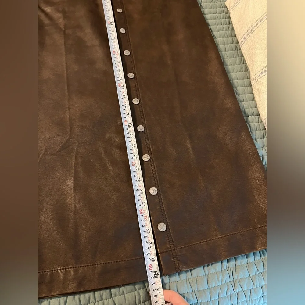 We The Free Dark Brown Button-Front Pencil Skirt - Picture 6 of 12